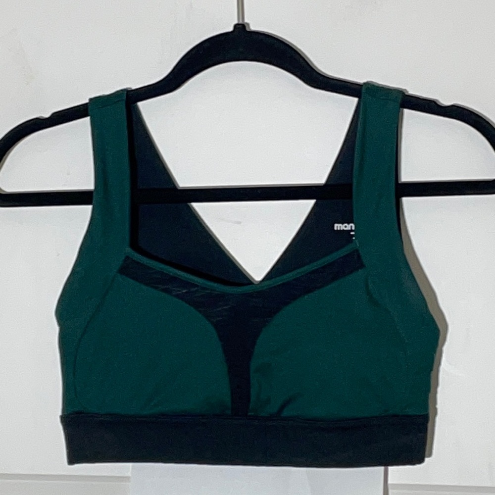 Manduka Forest Green Yoga Sports Bra Cross Back Small